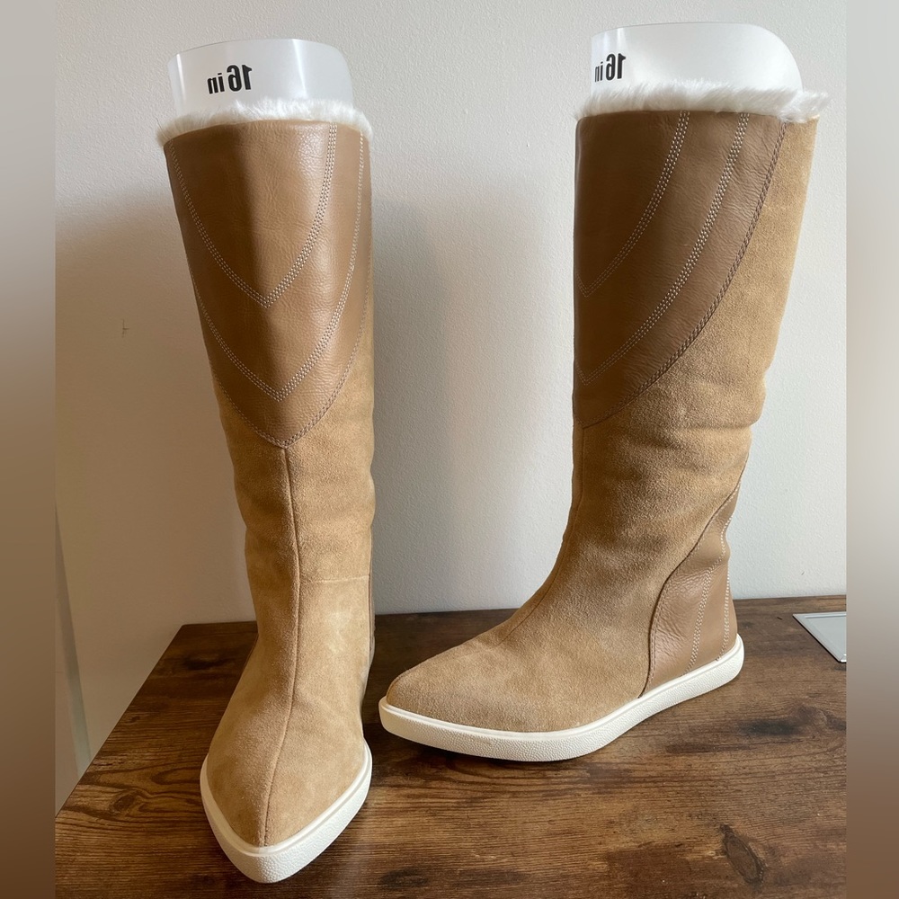 Suede tan boots